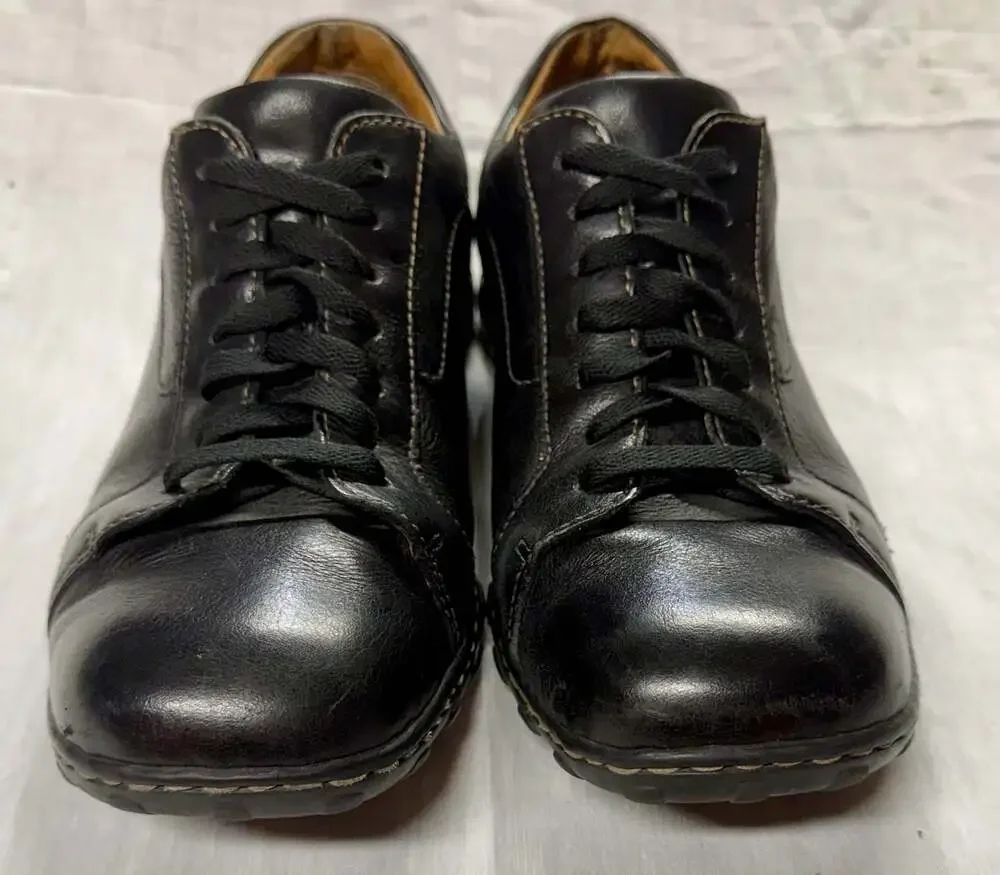 Born M3258 Men's Black Leather Casual Lace-Up Shoes